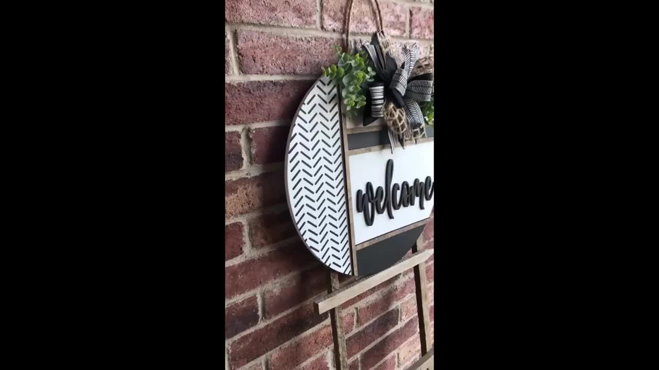 3D Front Door Welcome Sign – Rustic Hanging Wreath Décor for Porch, Farmhouse, or Indoor Entryway - 1pc - welcome sign - Homeward Trends