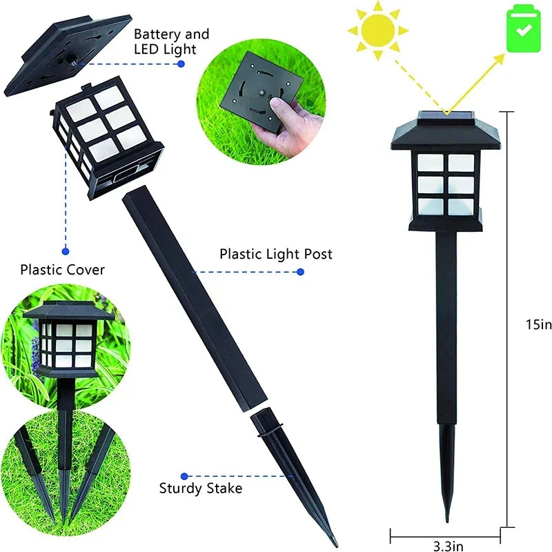 Solar LED Pathway Lights - 2/4/6/8 Pack Waterproof Outdoor Walkway Lamps for Garden, Yard, Patio, Driveway