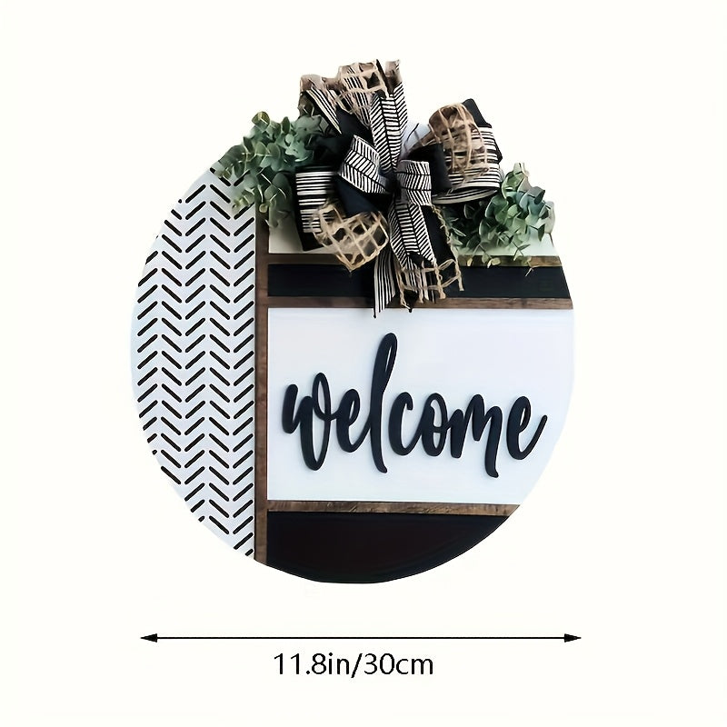 3D Front Door Welcome Sign – Rustic Hanging Wreath Décor for Porch, Farmhouse, or Indoor Entryway - 1pc - welcome sign - Homeward Trends