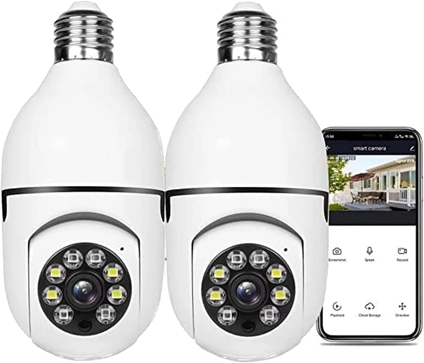 Light Bulb Camera, 2 Pack 5G Wireless Wifi Security Camera 1080P,Wifi Smart 360 Surveillance Camera for Indoor and Outdoor, Light Socket Camera with Real-Time Motion Detection,Night Vision - Homeward Trends