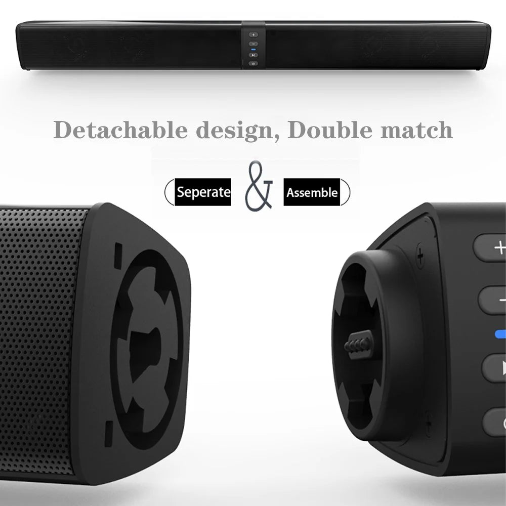 Portable Surround Sound Bar Bluetooth Wireless Subwoofer Home Theater System