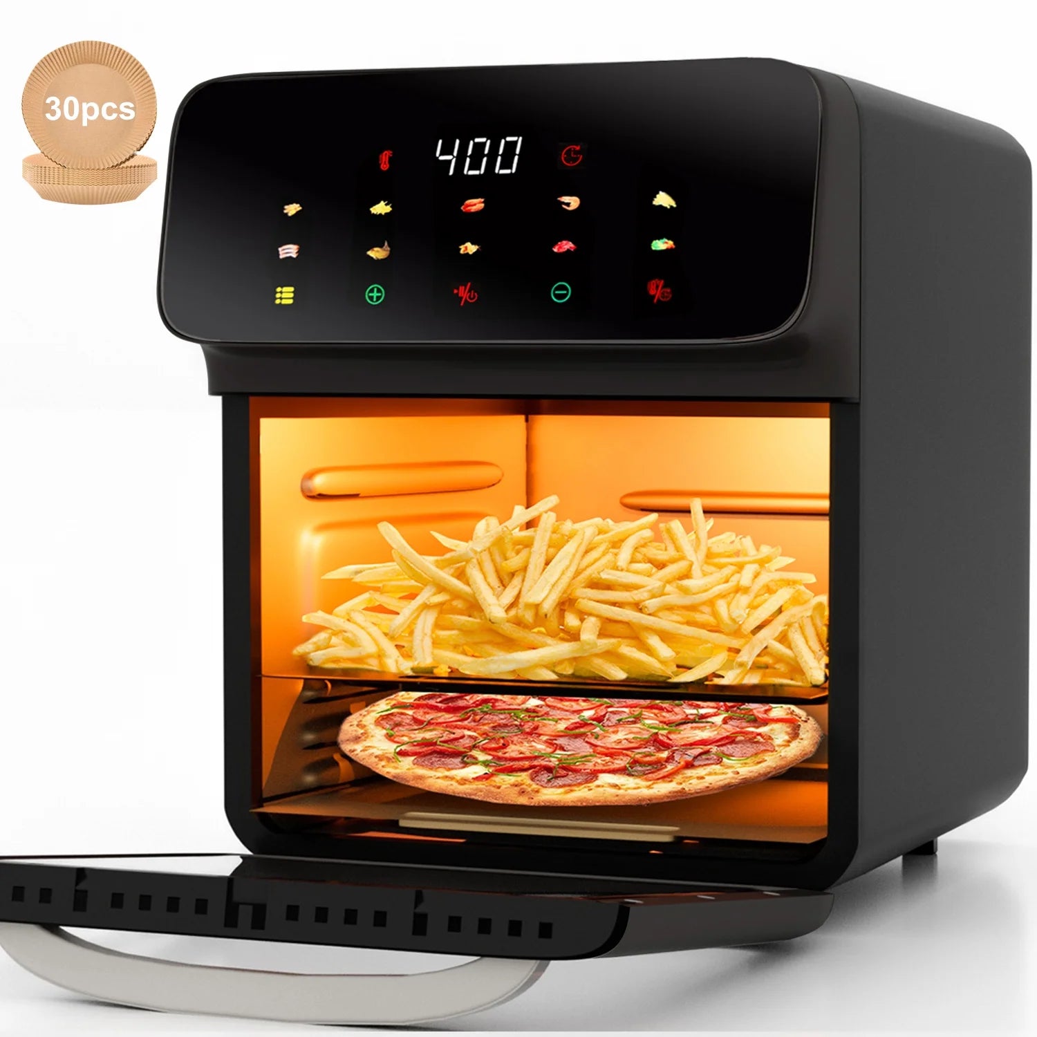 12-Quart Air Fryer Convection Oven, 10-in-1 Multi-Function with Visible Window & Touchscreen - Homeward Trends