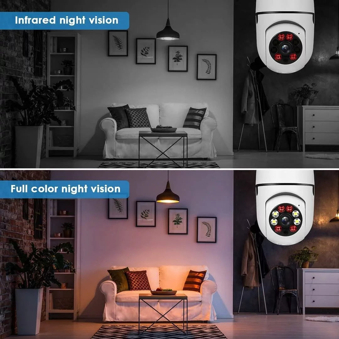 Light Bulb Camera, 2 Pack 5G Wireless Wifi Security Camera 1080P,Wifi Smart 360 Surveillance Camera for Indoor and Outdoor, Light Socket Camera with Real-Time Motion Detection,Night Vision - Homeward Trends