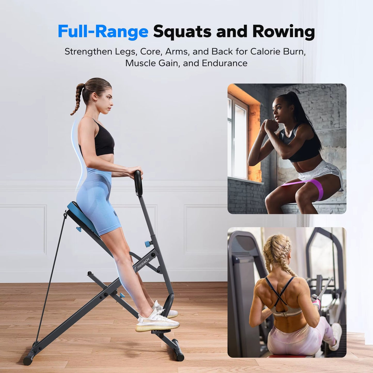 2-in-1 Squat & Rowing Machine 