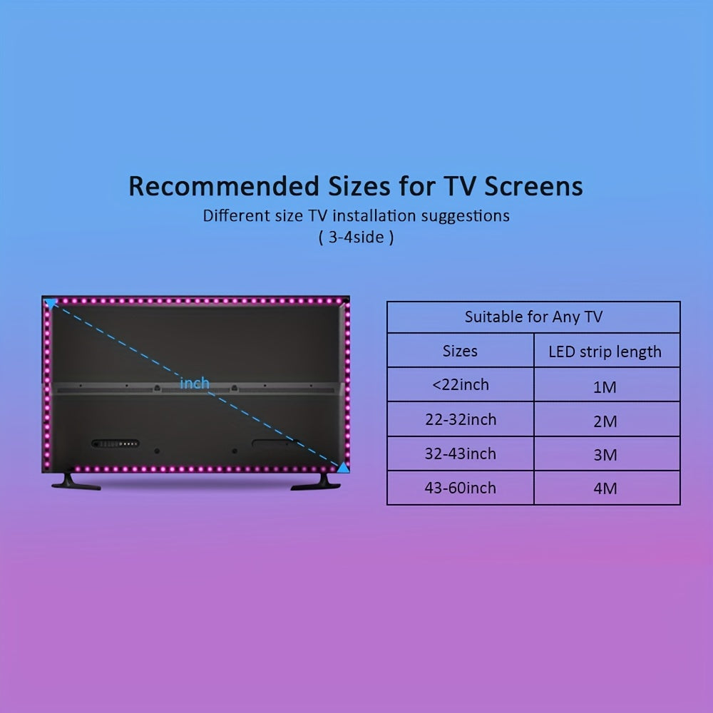 18LEDS/M USB 5050 LED Strip DC5V Smart APP Control LED TV Background Lights, Music Synchronous Light Belt for Computer TV Cabinet Background Backlights