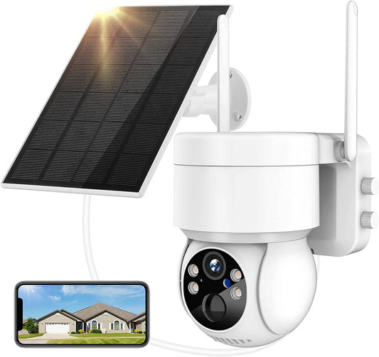 LUCKWOLF Outdoor Security Camera Wireless Wifi, 2K Color Night Vision, Solar Outdoor Security Camera - Homeward Trends