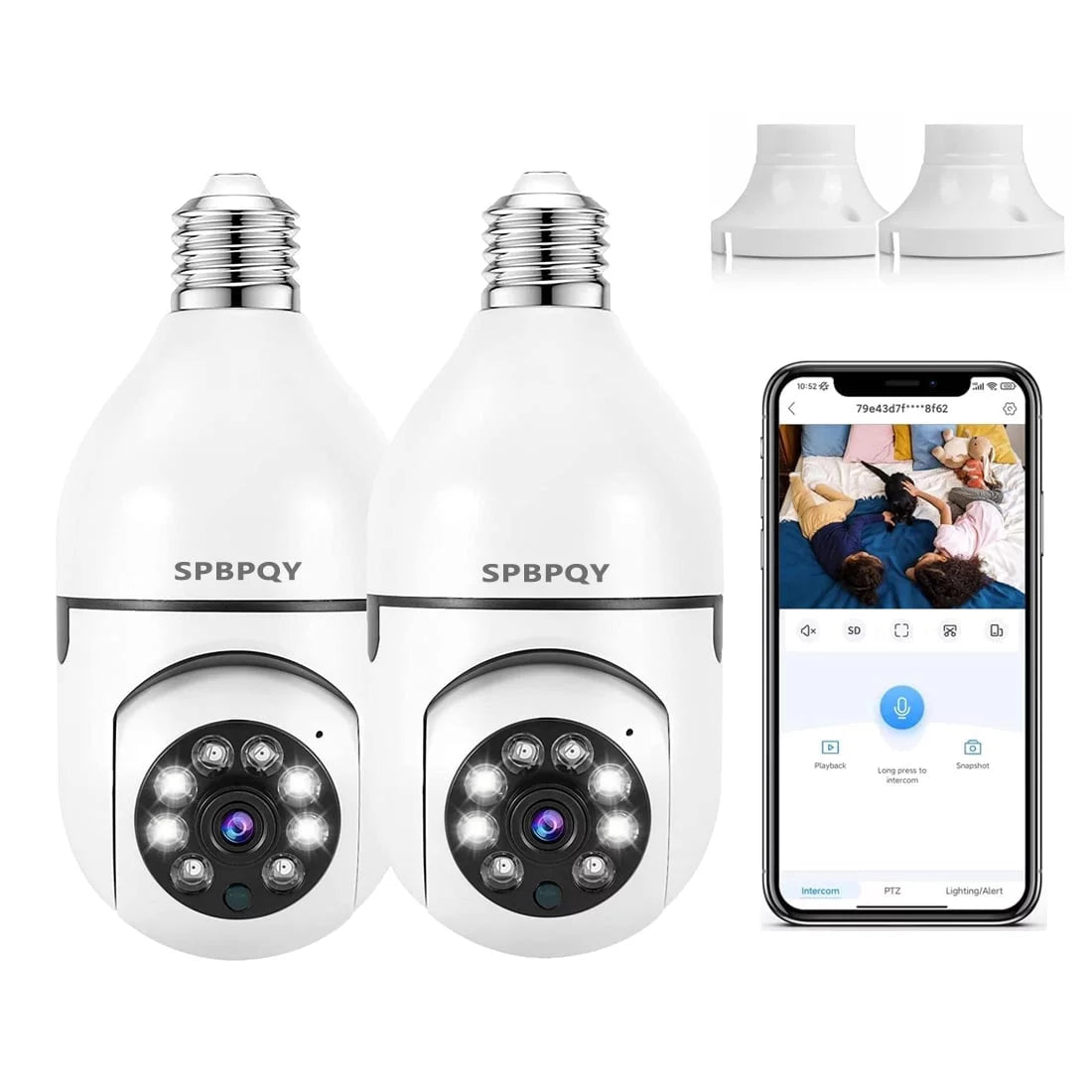 Light Bulb Camera, 2 Pack 5G Wireless Wifi Security Camera 1080P,Wifi Smart 360 Surveillance Camera for Indoor and Outdoor, Light Socket Camera with Real-Time Motion Detection,Night Vision - Homeward Trends