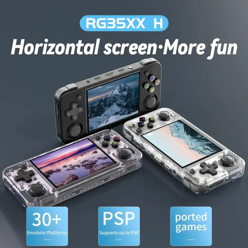 RG35XX Handheld Retro Game Console 3.5" IPS Screen, 64GB, 5528 Games, 3300mAh Battery