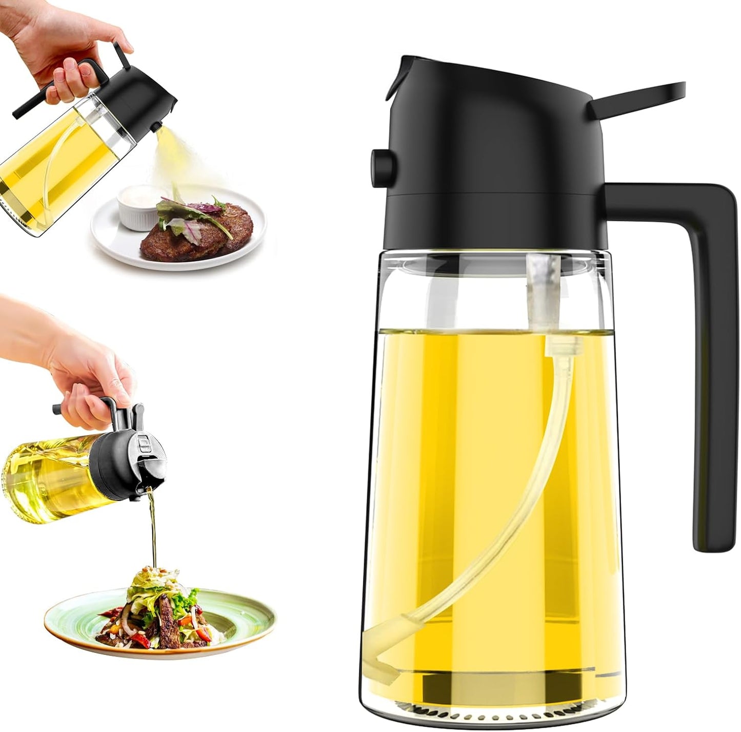 Oil Dispenser Bottle for Kitchen,2 in 1 Oil Dispenser and Oil Sprayer,450Ml - Homeward Trends