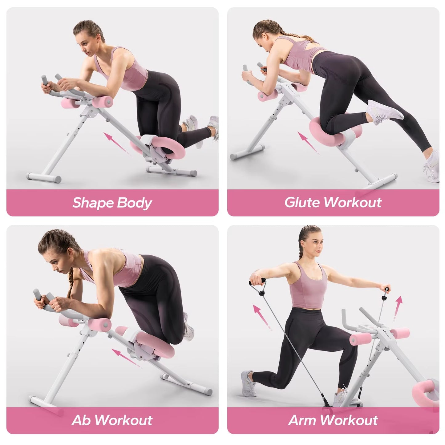 Adjustable Ab Machine | Foldable Core Trainer with Knee Support for Home Workouts