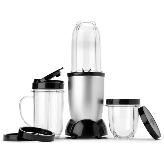 Compact Silver Blender - 11-Piece Set for Juicing & Blending | Essential Kitchen Appliance