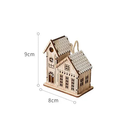 Christmas LED Light Wooden House Luminous Cabin Christmas Decorations Home Decor Night Lamp Pendant Prop Led Candle Gift - Homeward Trends