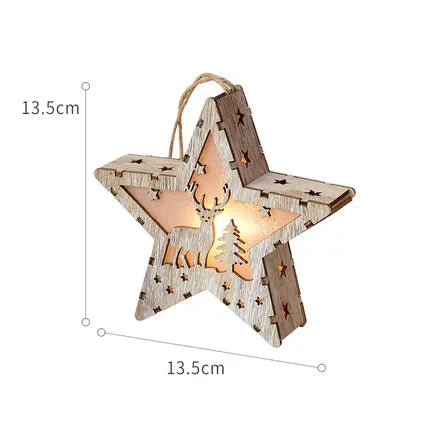 Christmas LED Light Wooden House Luminous Cabin Christmas Decorations Home Decor Night Lamp Pendant Prop Led Candle Gift - Homeward Trends