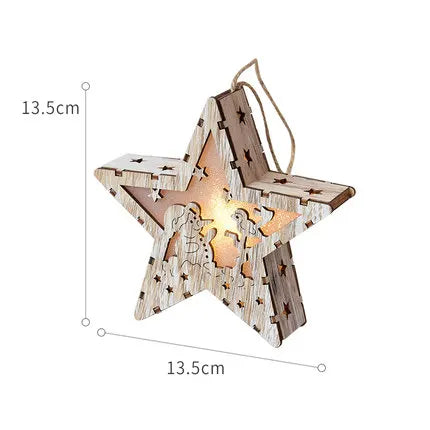 Christmas LED Light Wooden House Luminous Cabin Christmas Decorations Home Decor Night Lamp Pendant Prop Led Candle Gift - Homeward Trends