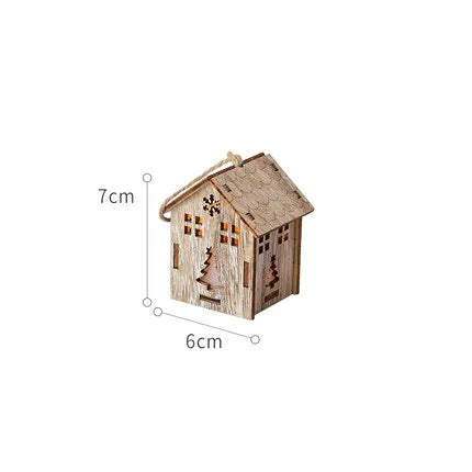 Christmas LED Light Wooden House Luminous Cabin Christmas Decorations Home Decor Night Lamp Pendant Prop Led Candle Gift - Homeward Trends