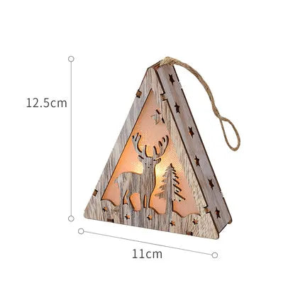 Christmas LED Light Wooden House Luminous Cabin Christmas Decorations Home Decor Night Lamp Pendant Prop Led Candle Gift - Homeward Trends