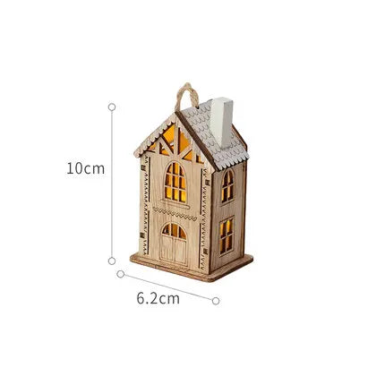 Christmas LED Light Wooden House Luminous Cabin Christmas Decorations Home Decor Night Lamp Pendant Prop Led Candle Gift - Homeward Trends