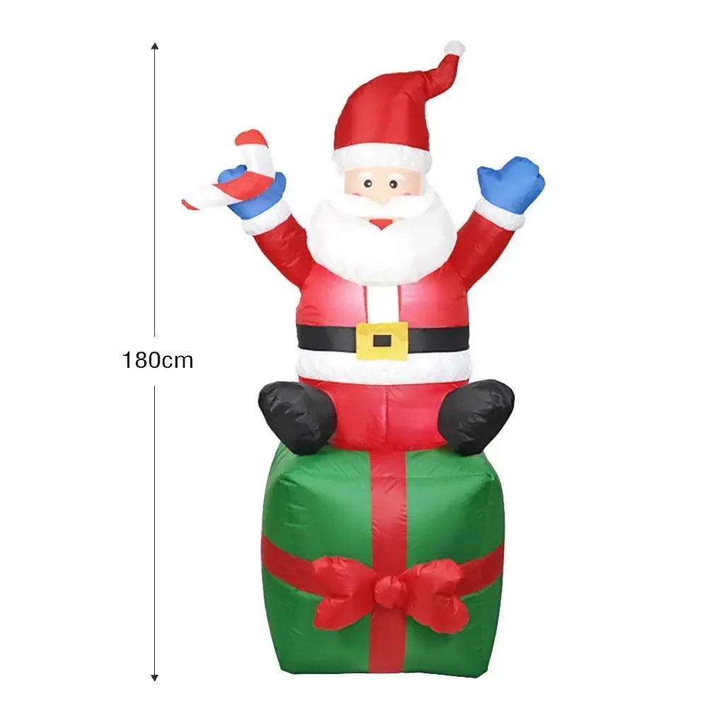 LED Santa Claus & Snowman Inflatable - Luminous Christmas Decoration for Outdoor Garden & Party - Homeward Trends