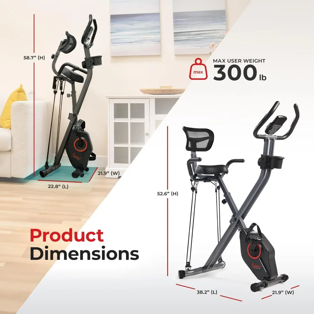 Foldable Magnetic X-Bike Pro - 300 LB Capacity Stationary Exercise Bike with 14-Level Resistance & Ergonomic Support - Homeward Trends