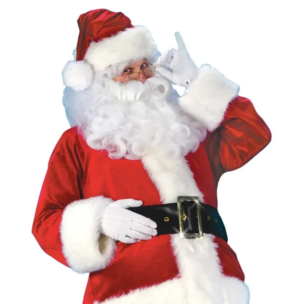 Deluxe Santa Claus Costume for Men: Classic Christmas/New Year Outfit for Halloween & Parties