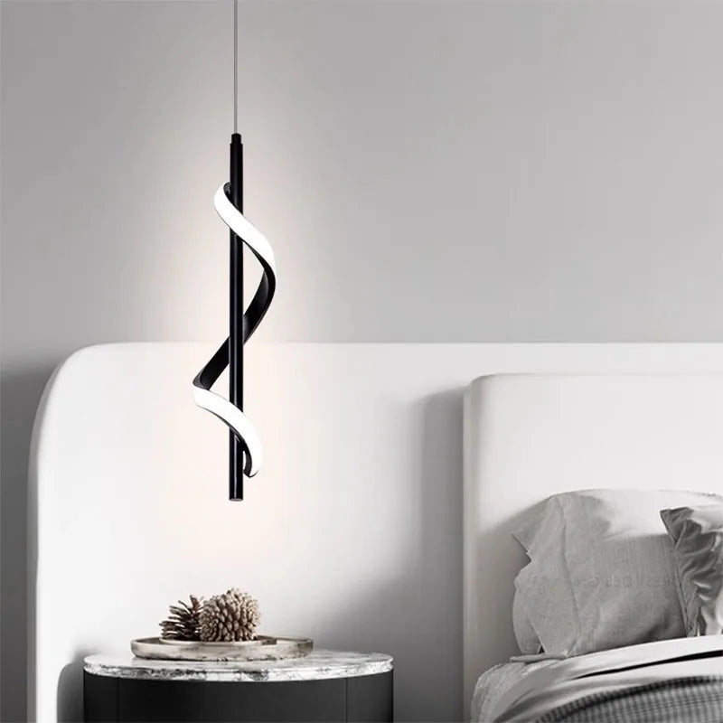 Rotating Pendant Chandelier with Lustre Finish for Bedside Lighting - Homeward Trends