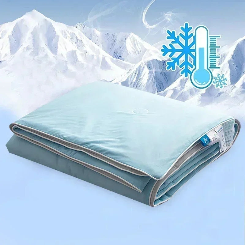 Cooling Blanket for Bed Silky Air Condition Comforter Lightweight Cooled Summer Quilt with Double Side Cold & Cooling Fabric - Homeward Trends