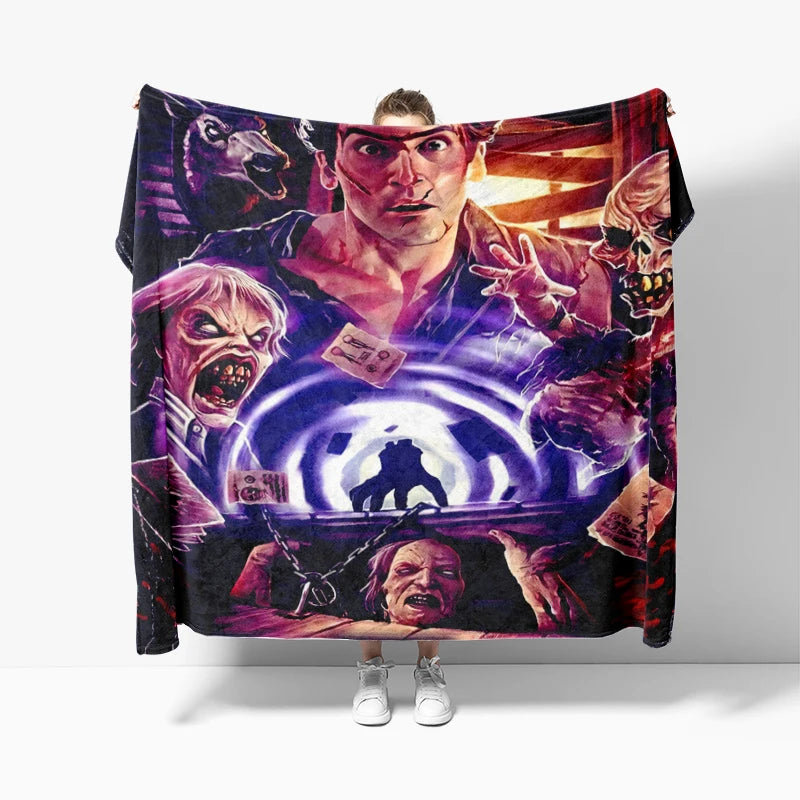 Evil Dead Necronomicon Fleece Blanket, Horror Bedspread, Soft Tapestry, Peter Panayis Horror Movie Art blankets - Homeward Trends