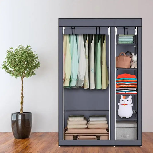 Wardrobe Non-woven Wardrobe Portable Clothes Closet Wardrobe With Non-woven Fabric And Hanging Rod Quick And Easy To Assemble - Homeward Trends