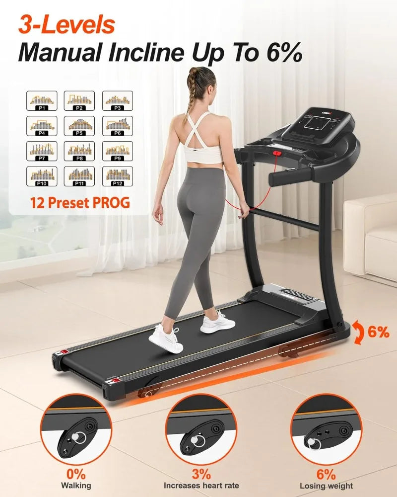 Treadmill for Home Small Treadmill with Incline 3.0HP Portable Treadmill for Home/Office Easy Assembly Fitness Running Jogging - Homeward Trends