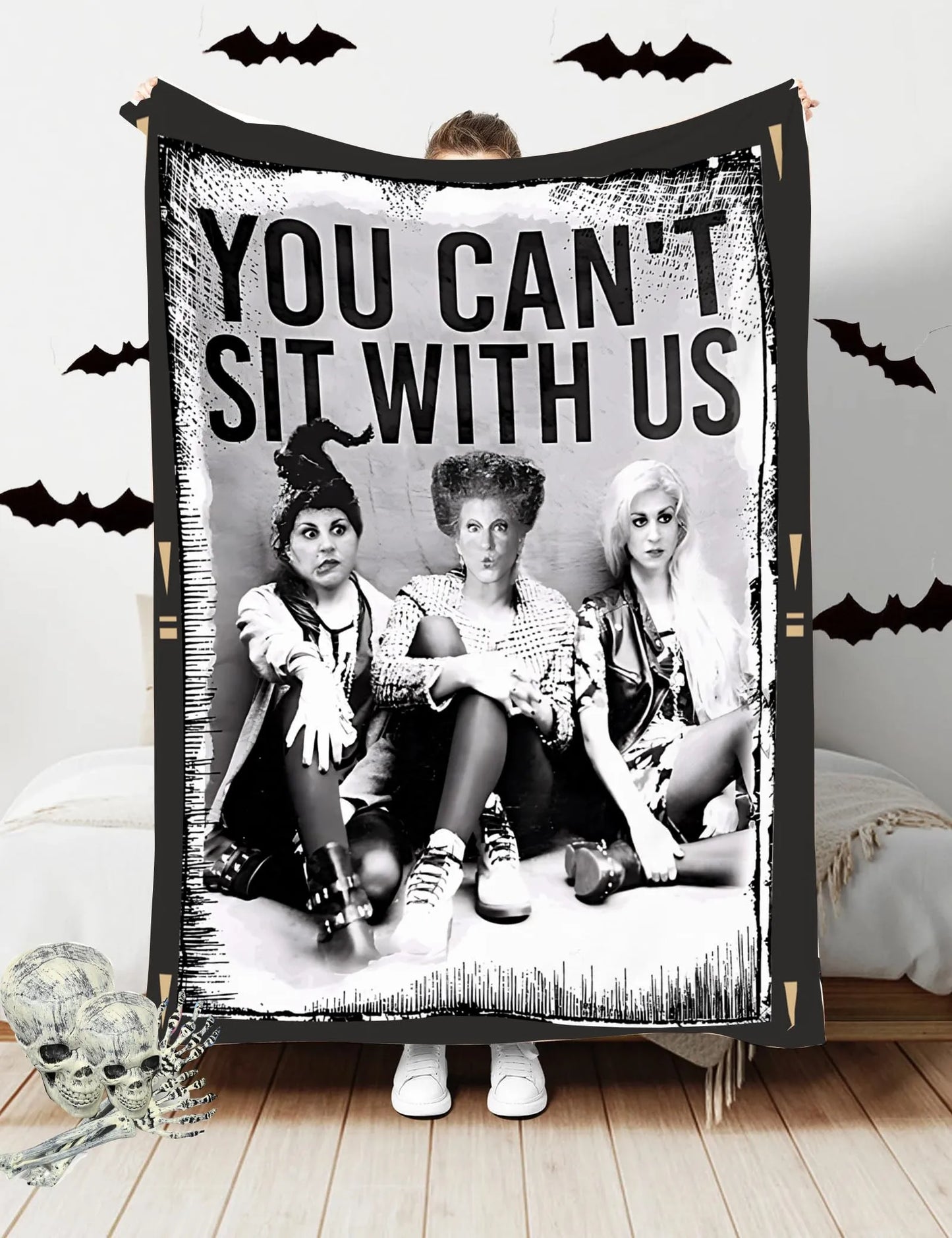 Halloween Blanket: 3D Printed Horror Movie Design, Thin Flannel Throw, Home Décor - Homeward Trends