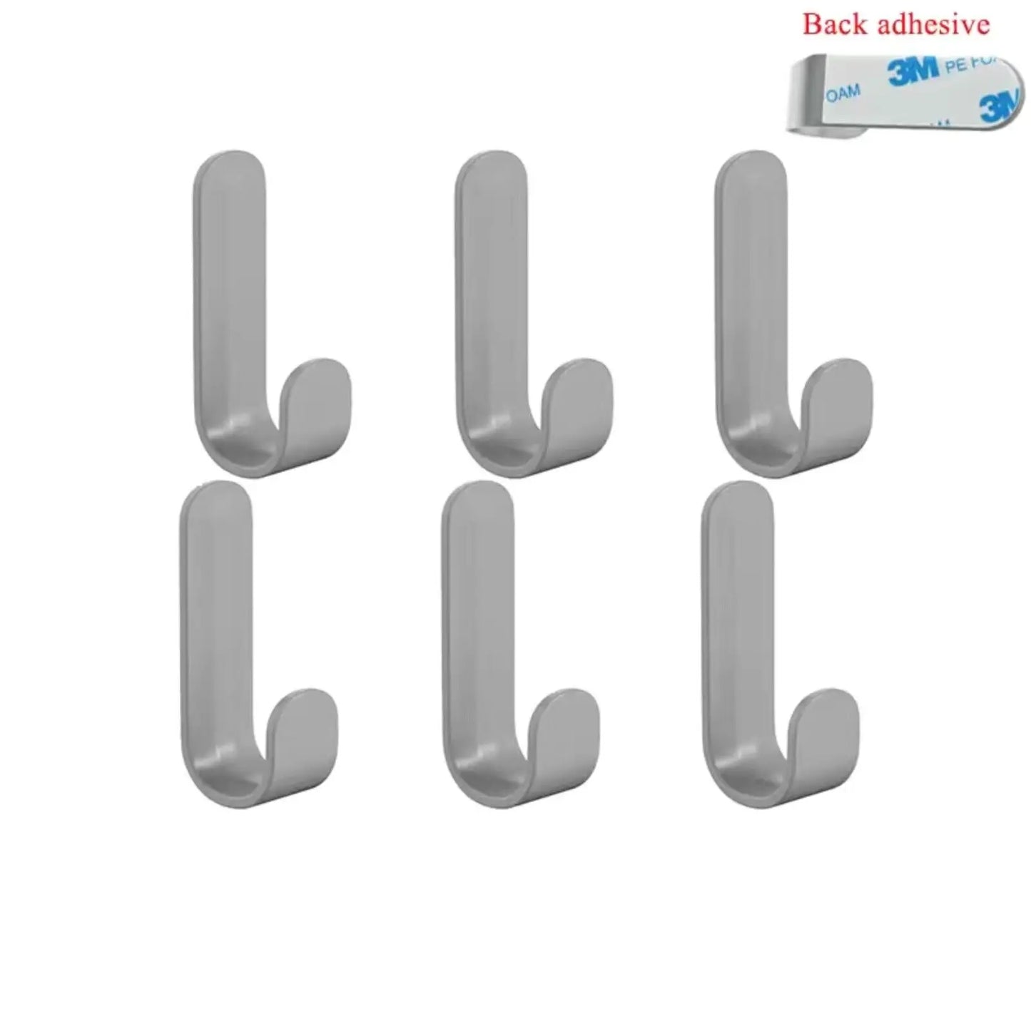 6Pcs Self-Adhesive Wall Hooks for Towels, Keys, Bags, Coats – Strong Hold for Home & Kitchen