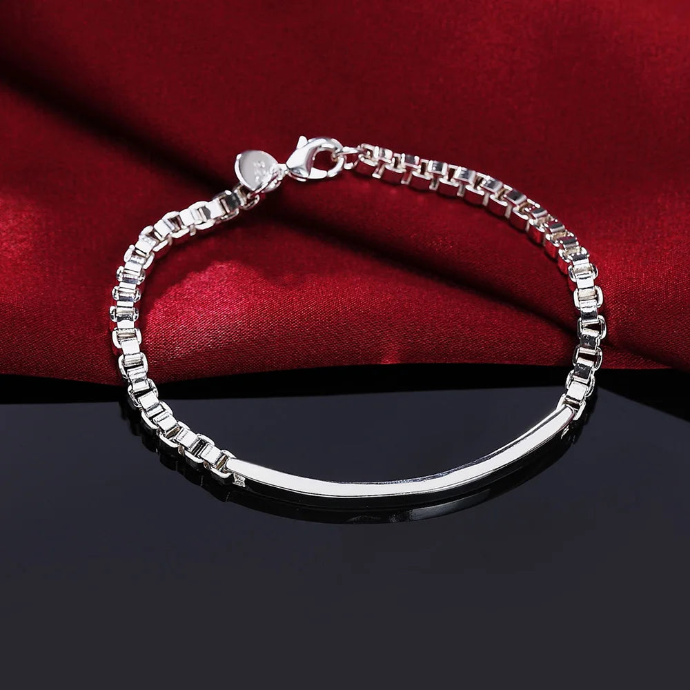 925 Sterling Silver Exquisite Solid Chain Bracelet Fashion Charm Women Men Solid Wedding Cute Simple Models Jewelry - Homeward Trends