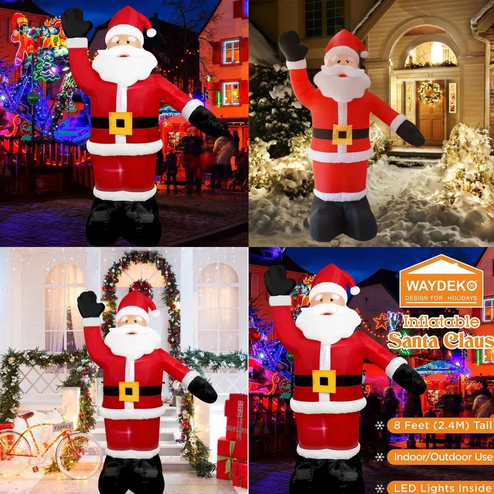 LED Santa Claus & Snowman Inflatable - Luminous Christmas Decoration for Outdoor Garden & Party - Homeward Trends