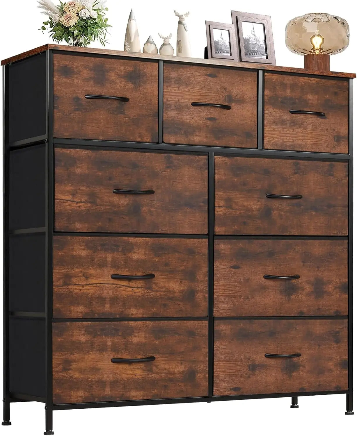 Dresser with 9 Drawers, Storage Unit Organizer Chest for Clothes, Tall Dressers & Chests of Drawers for Bedroom, Hallway - Homeward Trends