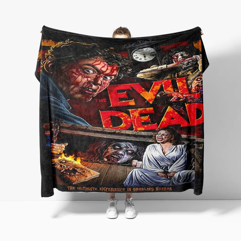 Evil Dead Necronomicon Fleece Blanket, Horror Bedspread, Soft Tapestry, Peter Panayis Horror Movie Art blankets - Homeward Trends