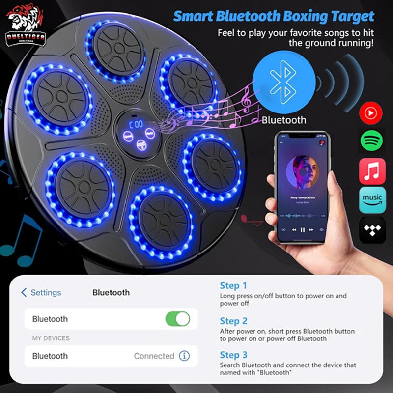 Smart Bluetooth Wall-Mounted Music Boxing Trainer - Electronic Punching Target for Home & Gym - Homeward Trends