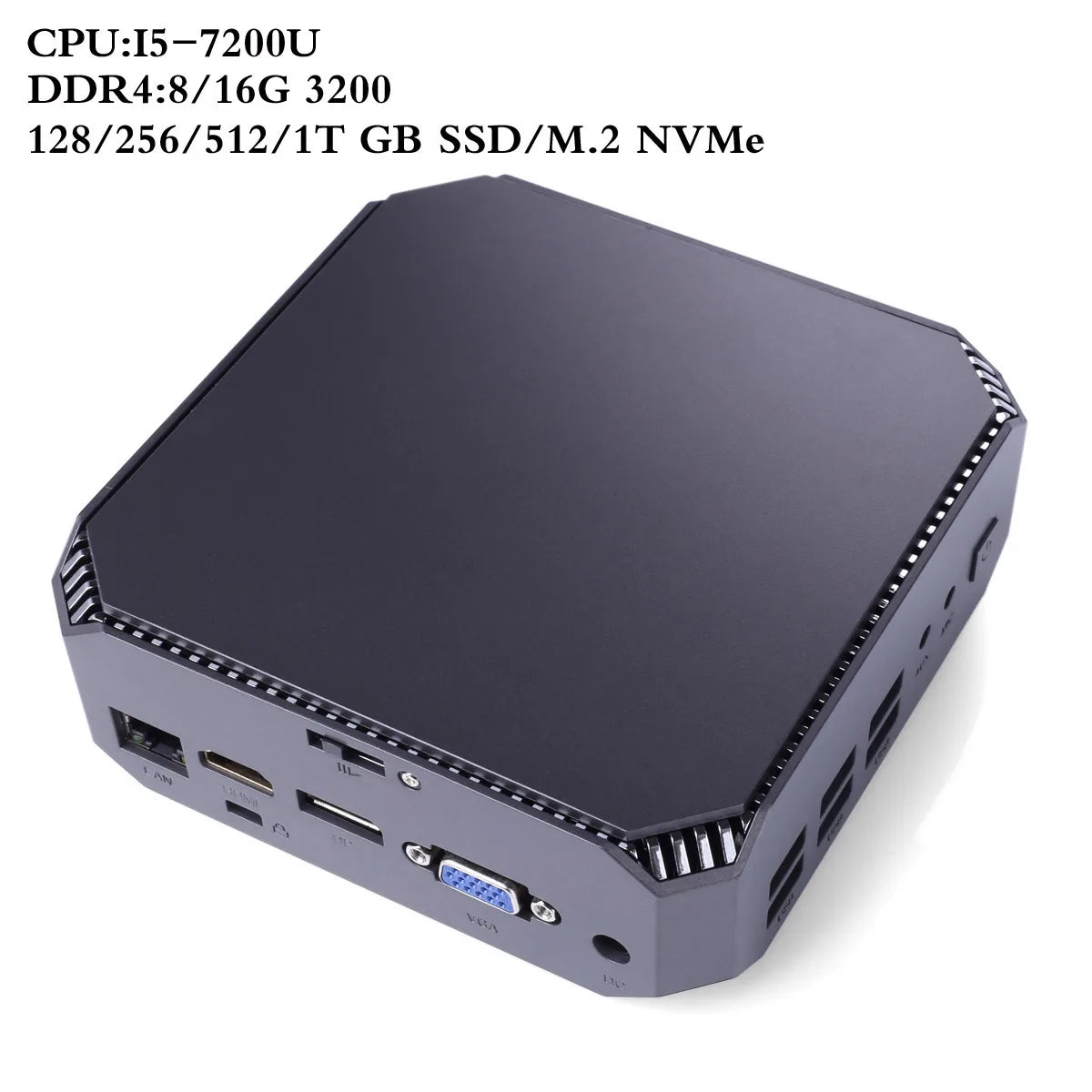 Mini PC Intel Core i5-7200U Up to 3.1GHz CK2 Gaming 16GB DDR4 512GB NVMe SSD/DIY Windows 10/11 Computer HDMI VGA DP 4K HTPC NUC - Homeward Trends