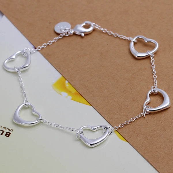 925 Sterling Silver Exquisite Solid Chain Bracelet Fashion Charm Women Men Solid Wedding Cute Simple Models Jewelry - Homeward Trends