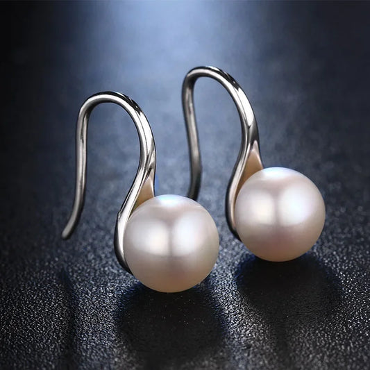 Trendy Jewelry Earrings 8-9mm Black 100% Nature Freshwater Pearl Earring for Women Gift 925 Silver Earrings - Homeward Trends