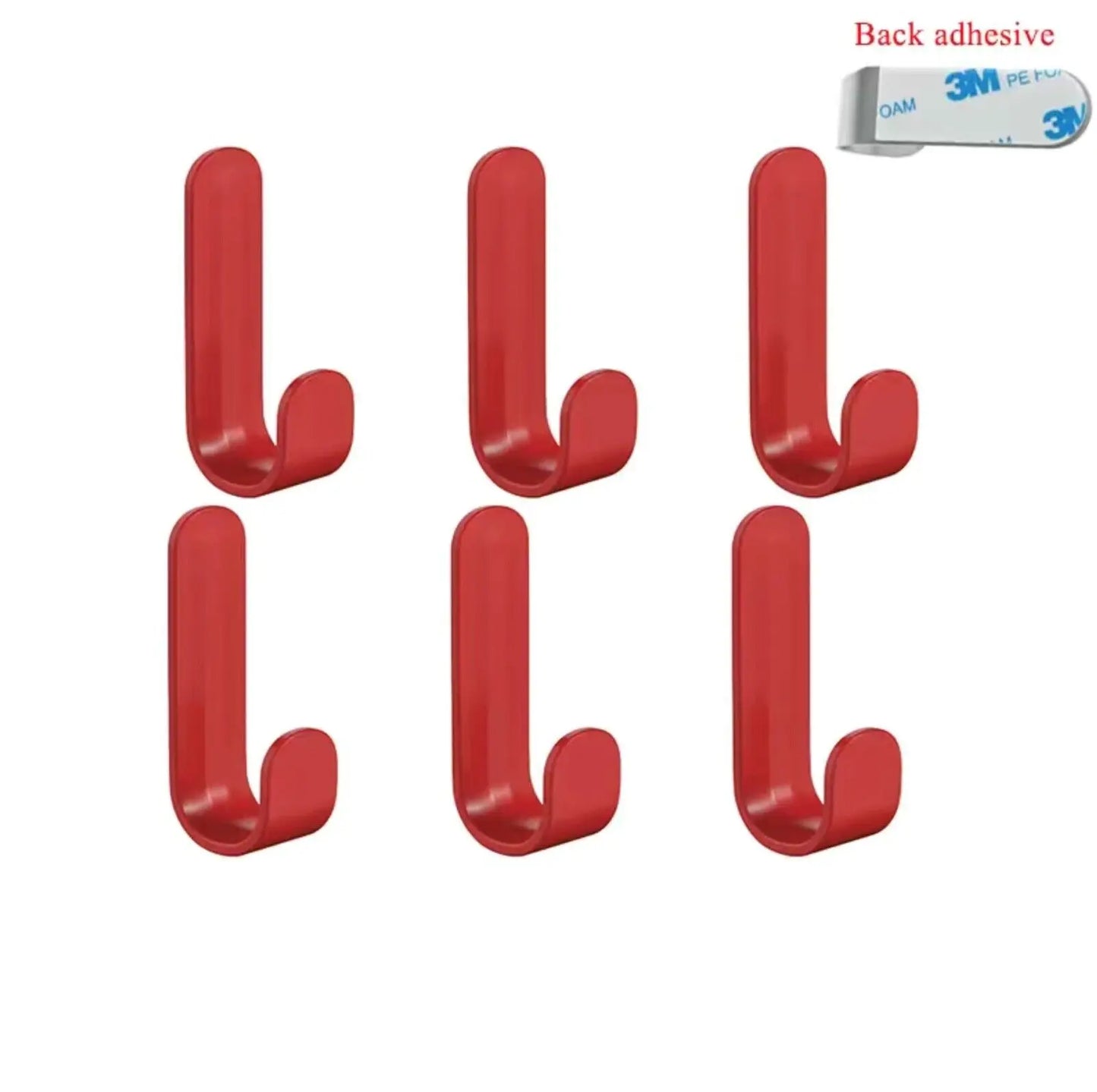 6Pcs Self-Adhesive Wall Hooks for Towels, Keys, Bags, Coats – Strong Hold for Home & Kitchen