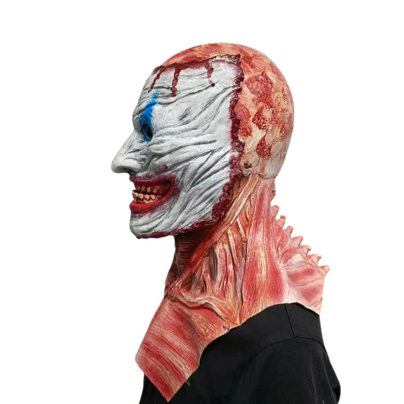 Bloody Skeleton Latex Mask – Double Rip Halloween Prop for Scary Cosplay & Party