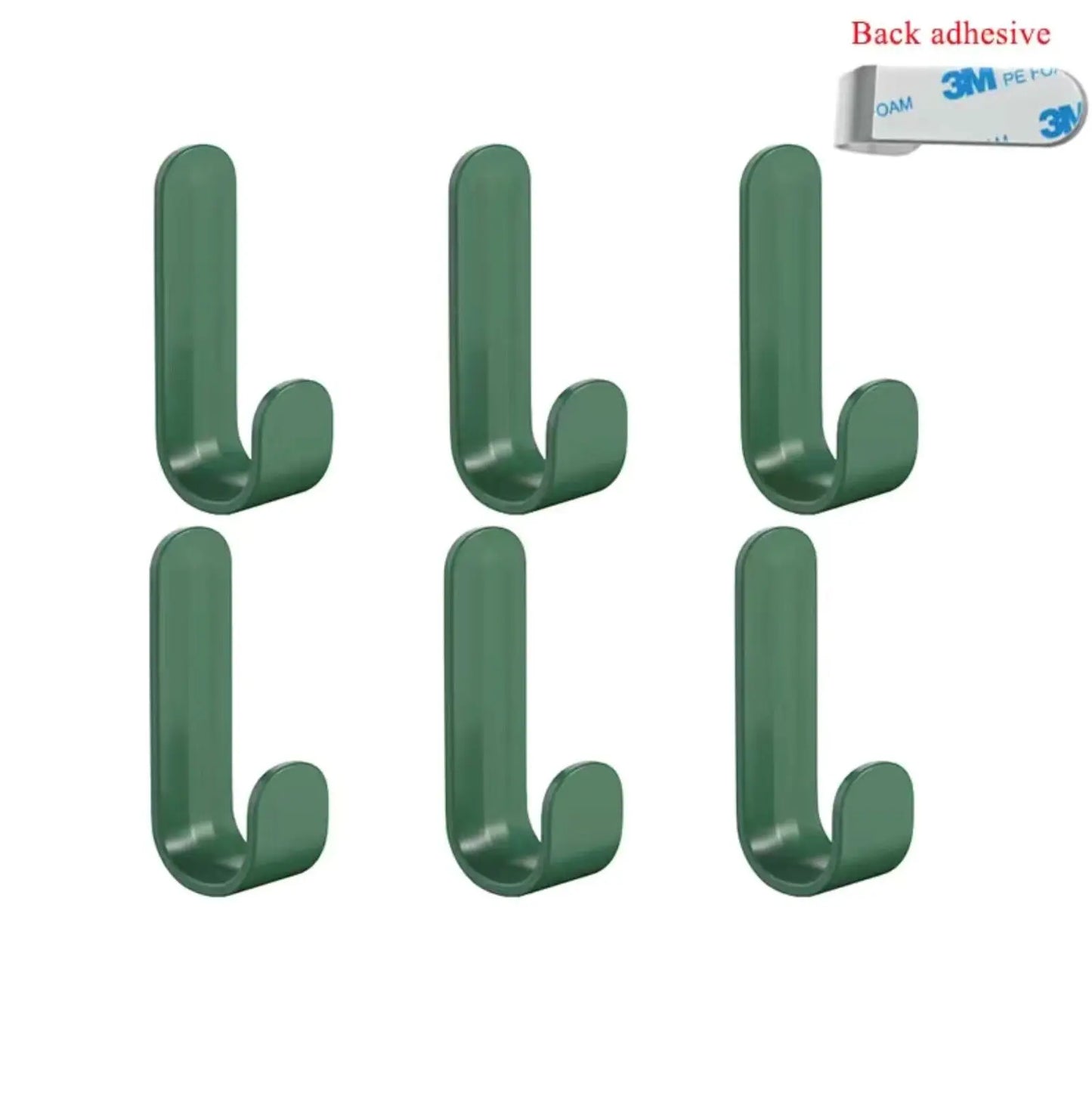 6Pcs Self-Adhesive Wall Hooks for Towels, Keys, Bags, Coats – Strong Hold for Home & Kitchen