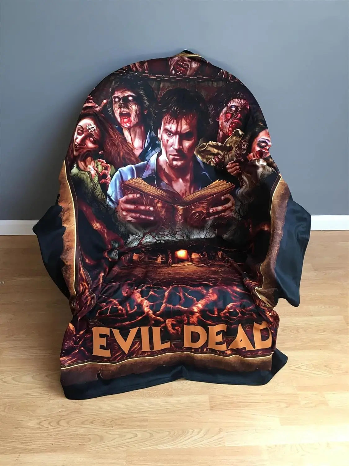 Evil Dead Necronomicon Fleece Blanket, Horror Bedspread, Soft Tapestry, Peter Panayis Horror Movie Art blankets - Homeward Trends