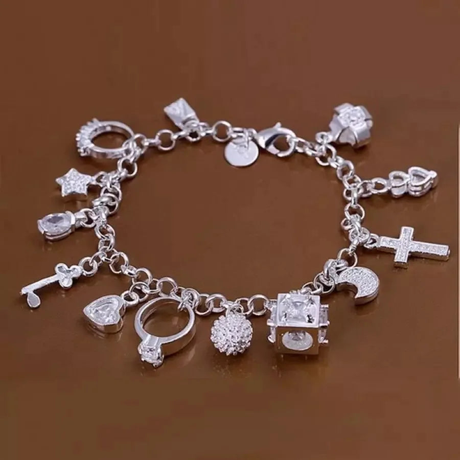 925 Sterling Silver Exquisite Solid Chain Bracelet Fashion Charm Women Men Solid Wedding Cute Simple Models Jewelry - Homeward Trends