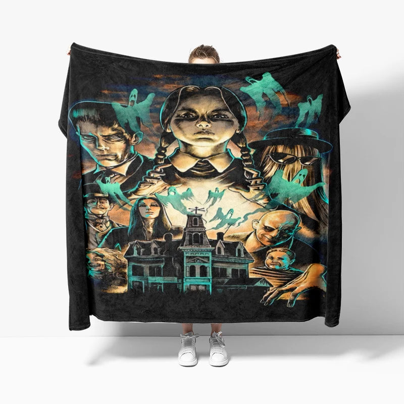 Evil Dead Necronomicon Fleece Blanket, Horror Bedspread, Soft Tapestry, Peter Panayis Horror Movie Art blankets - Homeward Trends