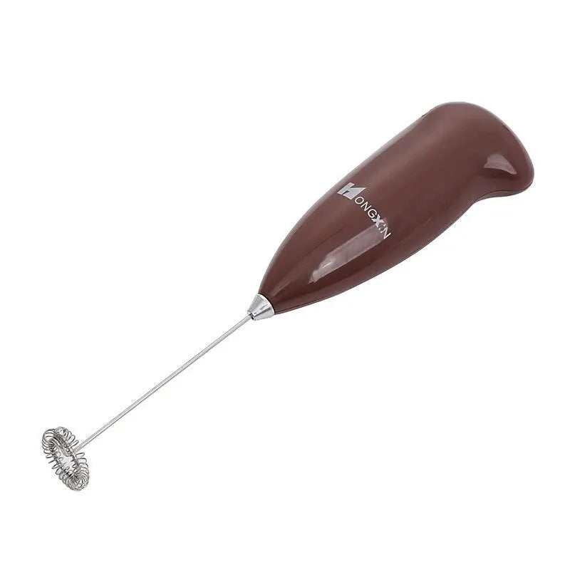 Handheld Electric Milk Frother Mixer - Coffee Foamer, Egg Beater, Cappuccino Stirrer, Portable Whisk - brown - milk foamer - Homeward Trends