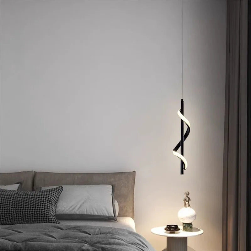 Rotating Pendant Chandelier with Lustre Finish for Bedside Lighting - Homeward Trends