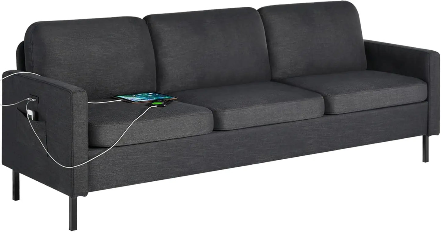 Mid-Century Modern Sectional Sofa Couch for Living Room, Bedroom, or Apartment – Small Space Friendly