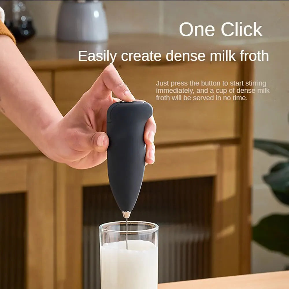 Handheld Electric Milk Frother Mixer - Coffee Foamer, Egg Beater, Cappuccino Stirrer, Portable Whisk - brown - milk foamer - Homeward Trends