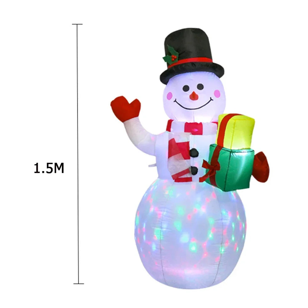 LED Santa Claus & Snowman Inflatable - Luminous Christmas Decoration for Outdoor Garden & Party - Homeward Trends